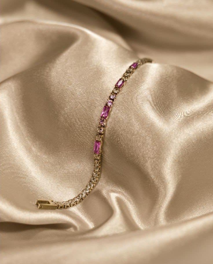 Golden-pink tennis bracelet